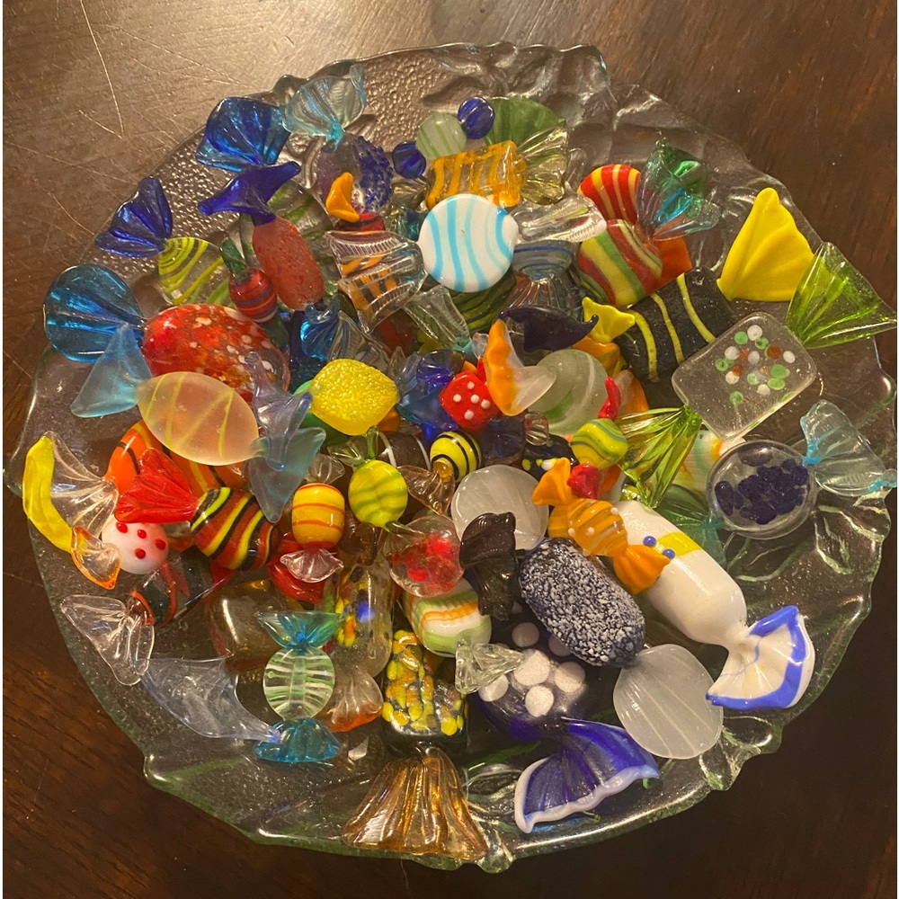 Candy galore Maurano and other glass blown candy and bowl
